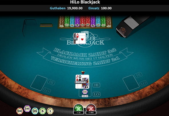 Das Hi-Lo Blackjack Spiel kostenlos ausprobieren.
