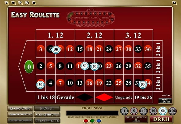 Das Easy Roulette Spiel kostenlos ausprobieren.