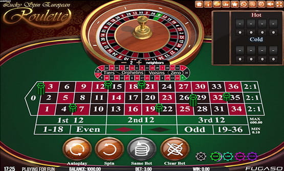 Lucky Spin European Roulette von Fugaso im Online Casino