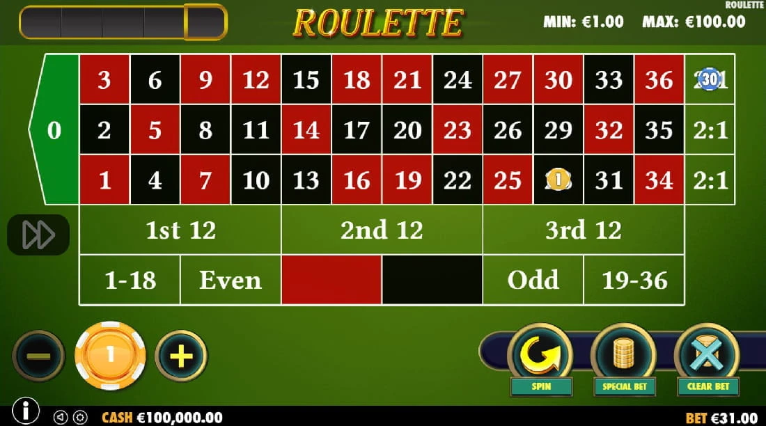 Das Roulette Crystal Spiel kostenlos ausprobieren.