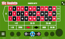 Der Roulette-Titel 10c Roulette von G.Games im Boomerang Bet Casino.