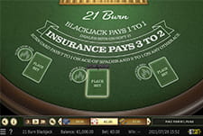 Das Tischspiel 21 Burn Blackjack von Betsoft.