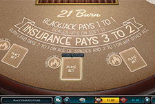 Der Tisch von 21 Burn Blackjack bei Playio.