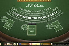Spieltisch bei 21 Burn Blackjack im Slots Palace Casino.