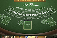 Das Kartenspiel 21 Burn Blackjack von Betsoft im Talismania Casino.