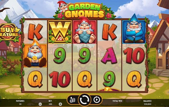 Der Spielbildschirm des Slots Garden Gnomes Legends.