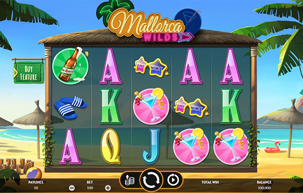 Der Spielbildschirm des Slots Mallorca Wilds.