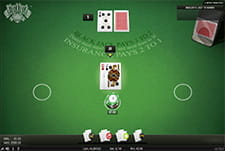 Ansicht der Spielfläche beim Online Blackjack.