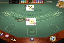 Das Kartenspiel Atlantic City Blackjack im National Casino.