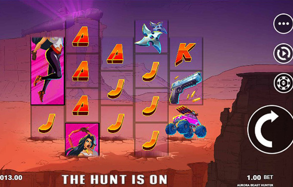 Screenshot vom Just For The Win Slot Aurora Beast Hunter.