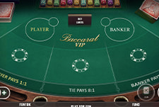 Baccarat VIP Spieltisch im Vegas Now Casino.