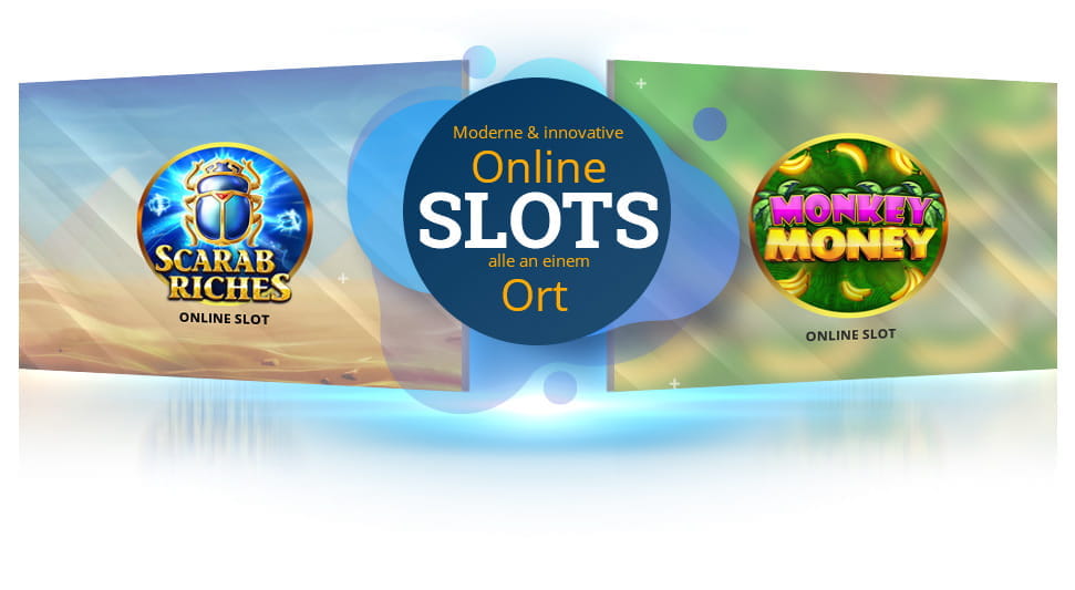 Die Logos der Booongo Spielautomaten Scarab Riches und Monkey Money.