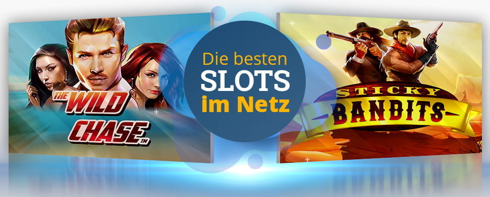 Auf dem Bild sind die Logos der beiden Quickspin Slots The Wild Chase und Sticky Bandits abgebildet.