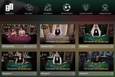 Die Live Blackjack Spieltische im Bet3000 Casino.