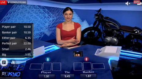 Eine Version von Live Baccart im BetGames.TV Casino.