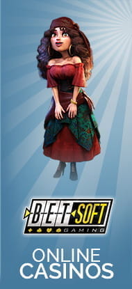 Das Bild zeigt ein Betsoft Logo und einen Spielcharakter.