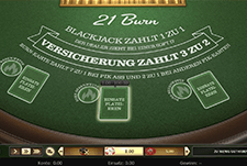 Der 21 Burn Blackjack Tisch im Pribet Online Casino.