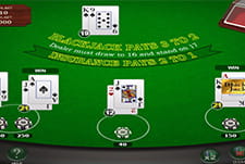 Das Kartenspiel Blackjack 21 im Punt Casino.