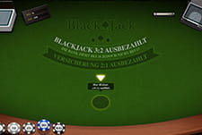 Das Blackjack Spielfeld vom Hersteller iSoftBet.