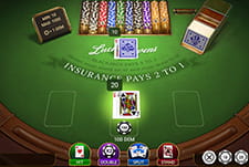 Der Blackjack Tisch Lucky Sevens im CasiWave Casino.