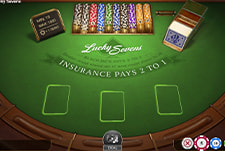 Der Spieltisch von Blackjack Lucky Sevens im Vulkan Spiele Casino.
