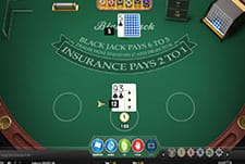 Der Spieltisch von Blackjack Single Deck im Oxicasino.