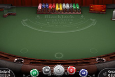 Die Tischansicht von Blackjack Surrender bei Silverplay.