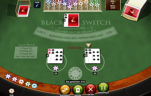 Die höchste Auszahlungsquote bei den Kartenspielen hat Blackjack Switch