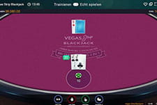 Der Tisch des Spiels Vegas Strip Blackjack von Microgaming mit tollen RTP-Werten