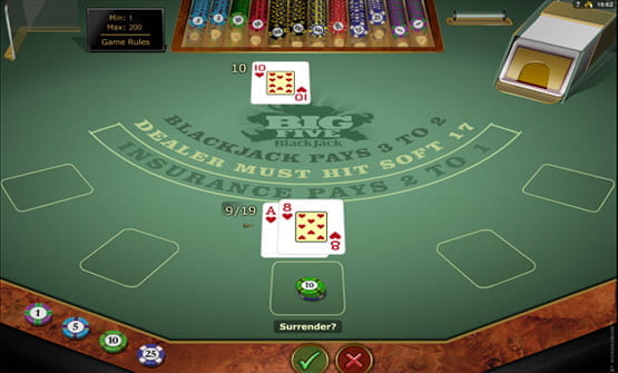 Der Spielablauf von Big Five Blackjack Gold Series.