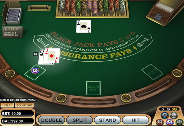 Der Spieltisch von European Blackjack vom Software Entwickler Betsoft.