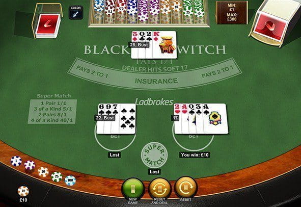 Hier Blackjack Switch gratis spielen