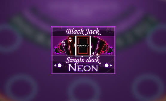 Das Logo des Spiels Neon Single Deck Blackjack von Fugaso.