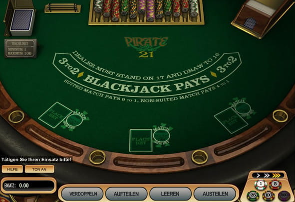 Das Pirate 21 Blackjack Spiel kostenlos ausprobieren.