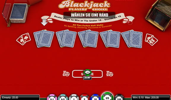Das Tischspiel Blackjack Players' Choice vom Entwicklerstudio 1x2 Gaming.