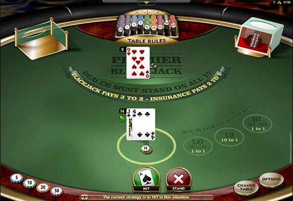 Das Premier Blackjack Hi-Lo Spiel kostenlos ausprobieren.