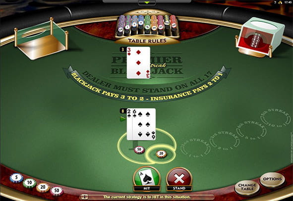 Premier Blackjack High Streak Spiel kostenlos ausprobieren.