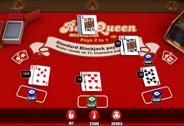 Hier kann man Red Queen Blackjack kostenlos in der Demo spielen.