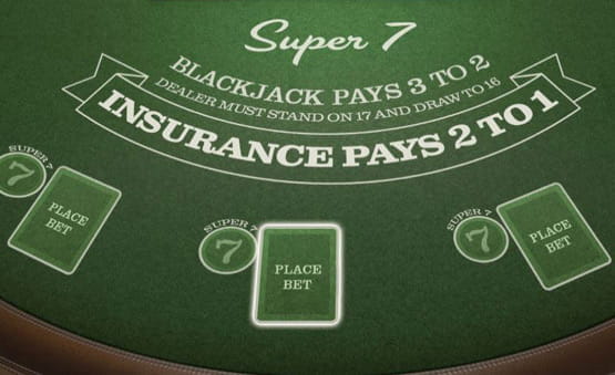 Das Spieltisch von Super 7 Blackjack