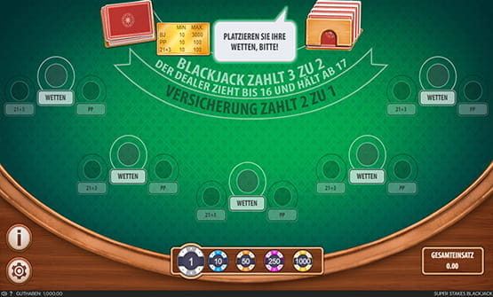 Super Stakes Blackjack kommt auch Highrollern gut entgegen.