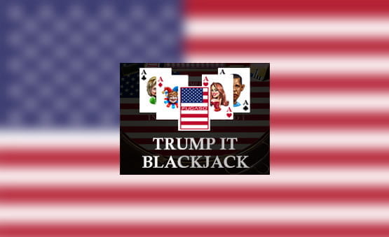 Das Logo des Spiels Trump It Blackjack von Fugaso.