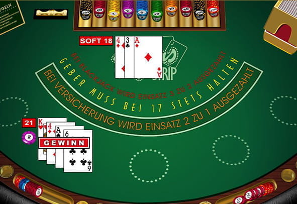 Vorschaubild für die verlinkte kostenlose Demoversion des Online Casinospiels Vegas Strip Blackjack Gold von Microgaming.