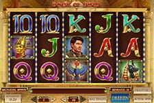 Das Bild zeigt den Sloit Book of Dead Casino mit 5 Walzen und 3 Reihen.