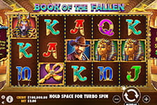 Die Ansicht des Online Slot Book of the Fallen bei Avalon78.