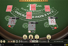 Der 21 Burn Blackjack online Tisch im GrandClub Casino.