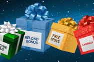 Geschenkboxen in unterschiedlichen Farben.