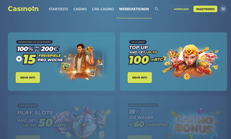 Im Casiplay kann man bei der Lucky 8 genannten Aktion im Live Casino 8€ gewinnen, wenn die 8 fällt.