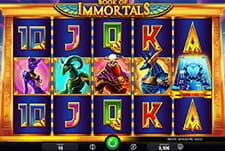 Der Spielautomat Book of Immortals von iSoftBet mit drei Reihen und fünf Walzen.