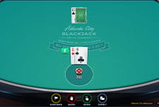 Darstellung eines Atlantic City Blackjack Tisches.