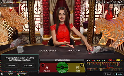 Live Dragon Tiger weiß mit einer sehr ansprechenden und anregenden Atmosphäre fernöstlicher Art zu punkten.